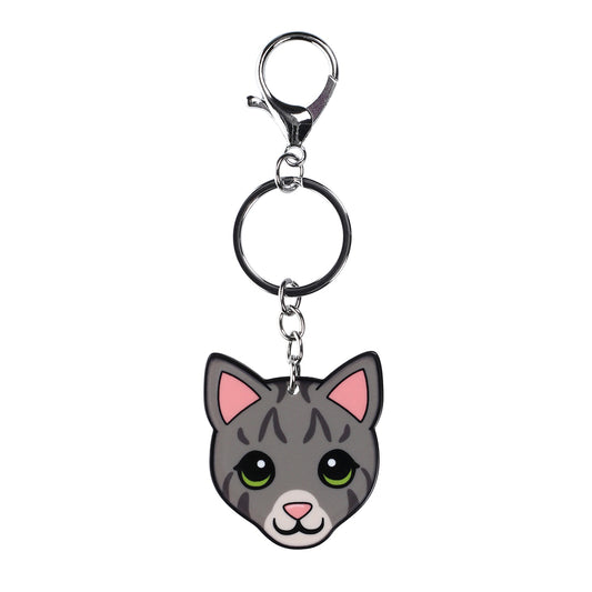 PK013 - Pet Keyring - Cat Silver