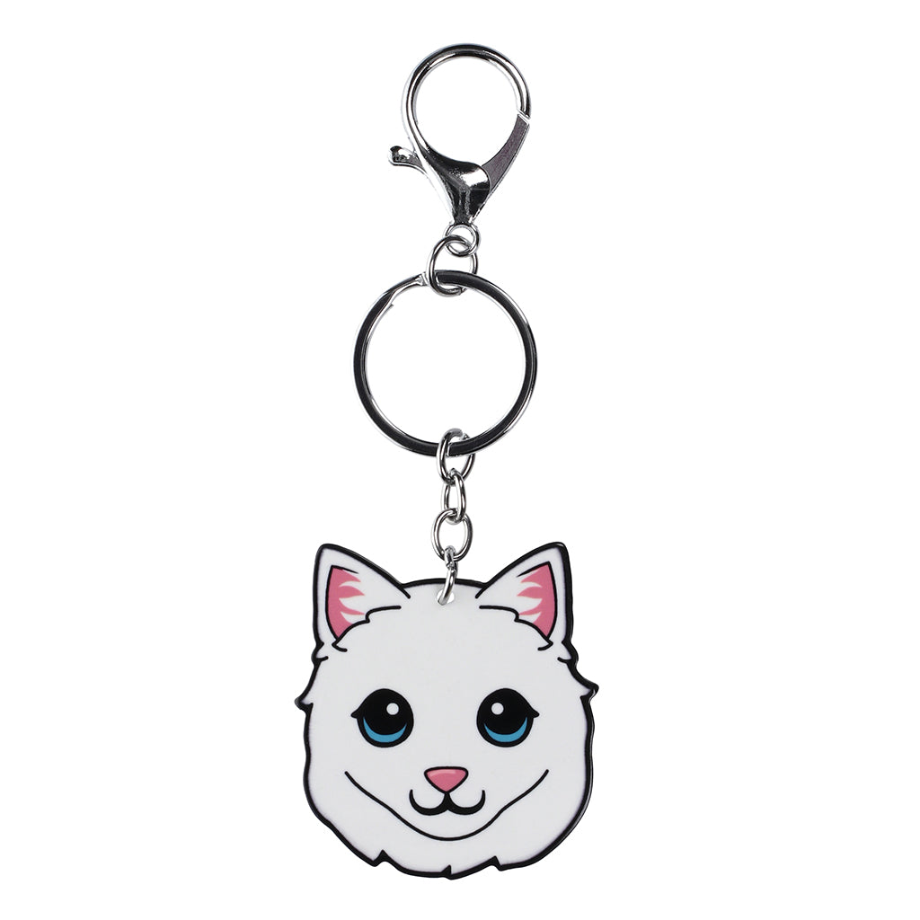 PK016 - Pet Keyring - Cat White
