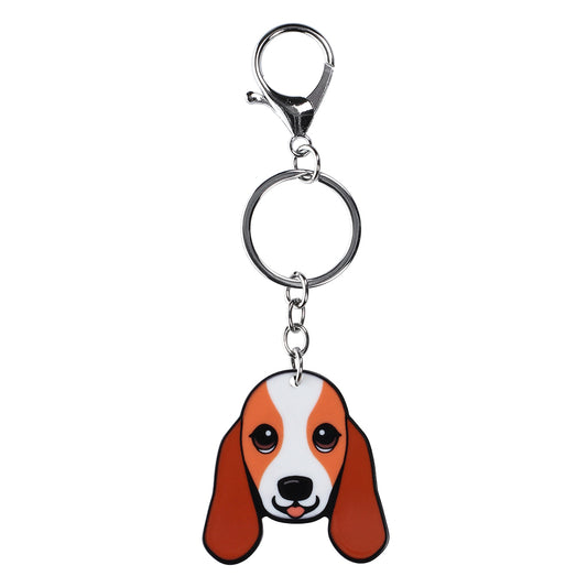 PK021 - Pet Keyring - Basset Hound Red