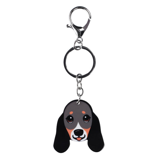 PK022 - Pet Keyring - Basset Hound Tri