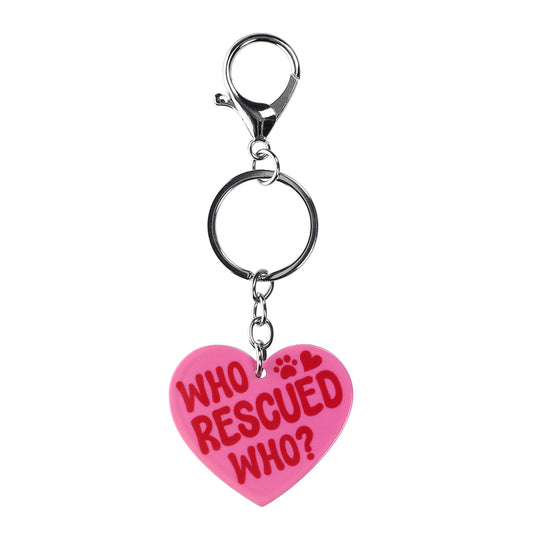 PK037 - Pet Keyring - Who Rescued Who