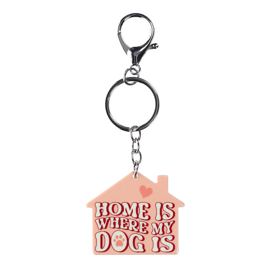 PK039 - Pet Keyring - Home Is Dog