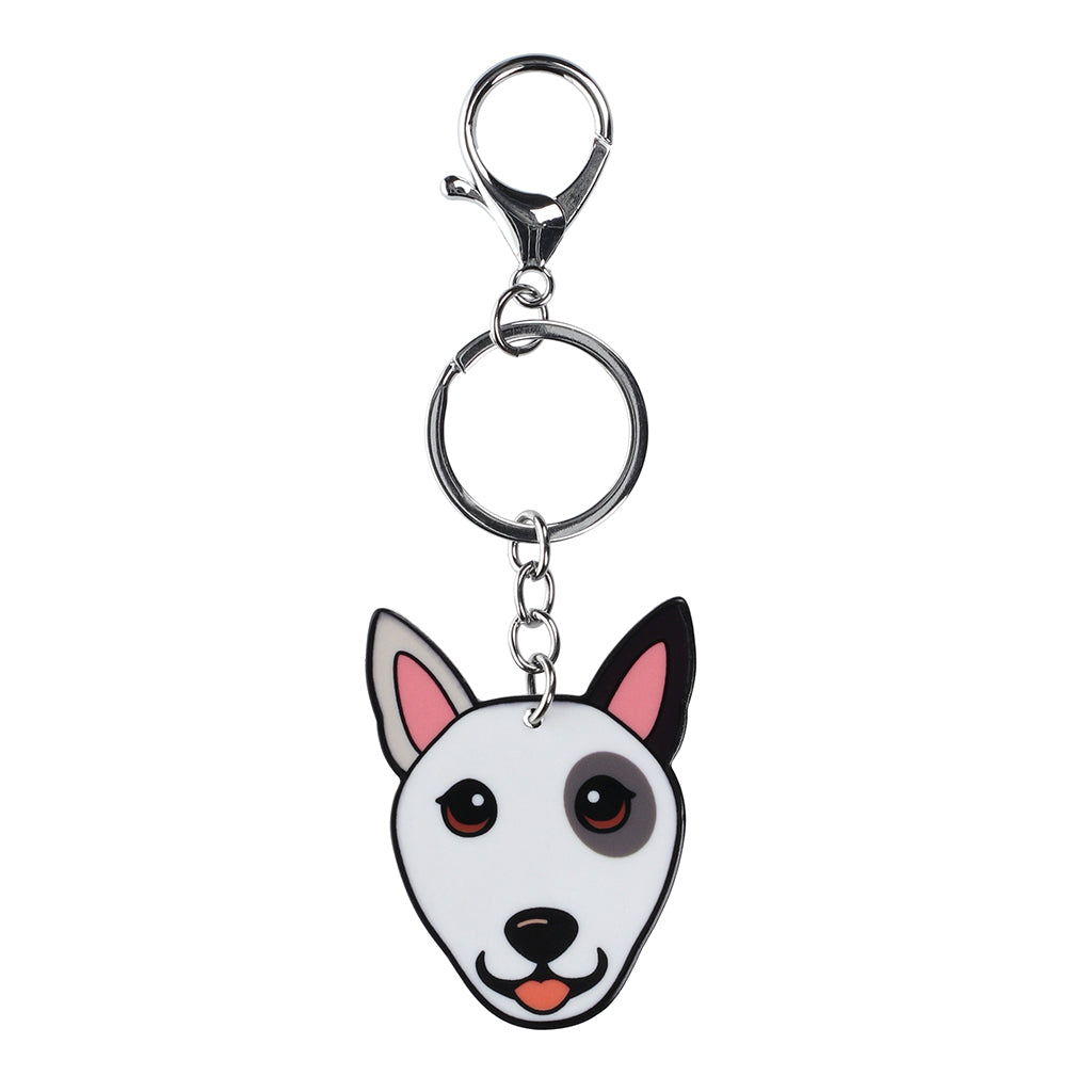 PK047 - Pet Keyring - Bull Terrier Black and White