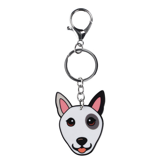 PK047 - Pet Keyring - Bull Terrier Black and White