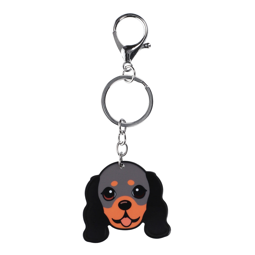 PK057 - Pet Keyring - Cavalier King Charles Black and Tan