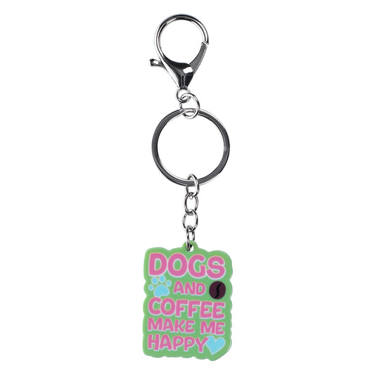 PK079 - Pet Keyring - Dogs And Coffee