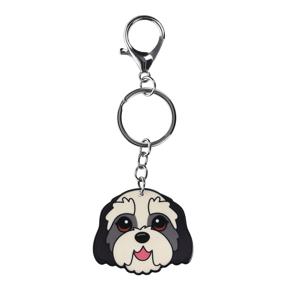 PK125 - Pet Keyring - Shih Tzu Black and White