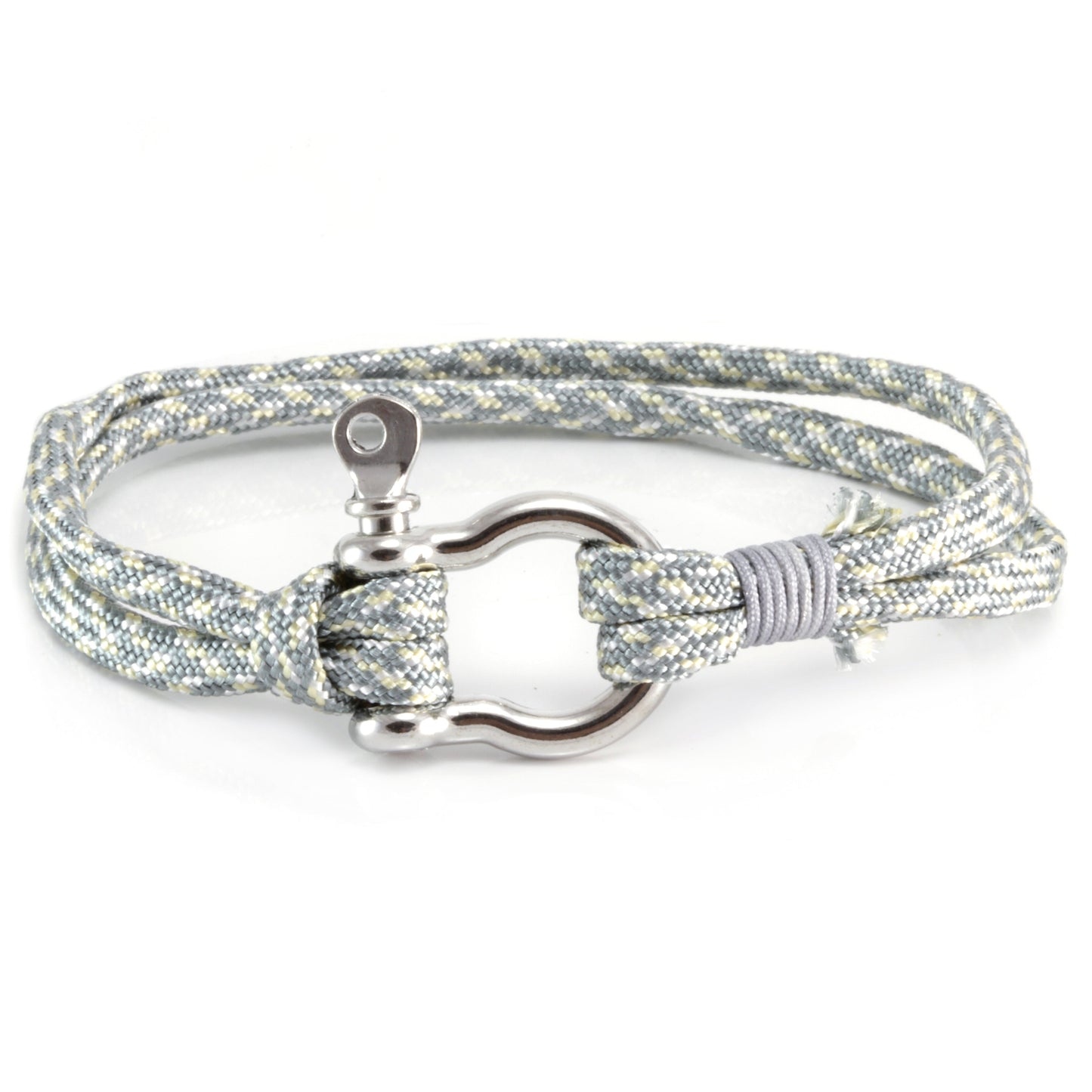 Quest Mens Silver And Blue Braided Bracelet With A Silver Push Clasp