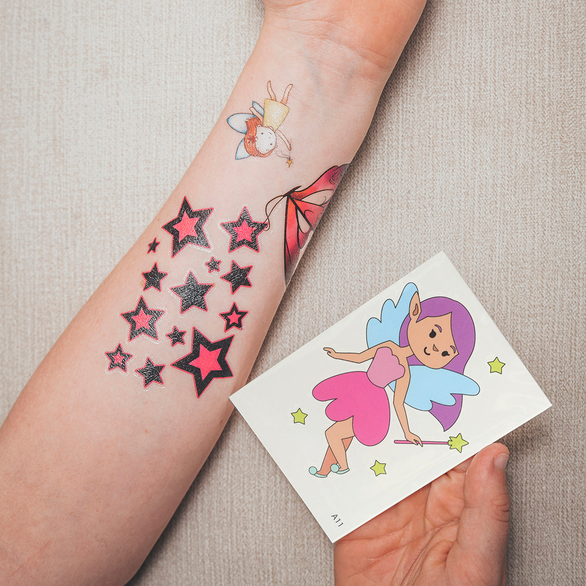 TATA11 - Temporary Tattoos-Pink Star