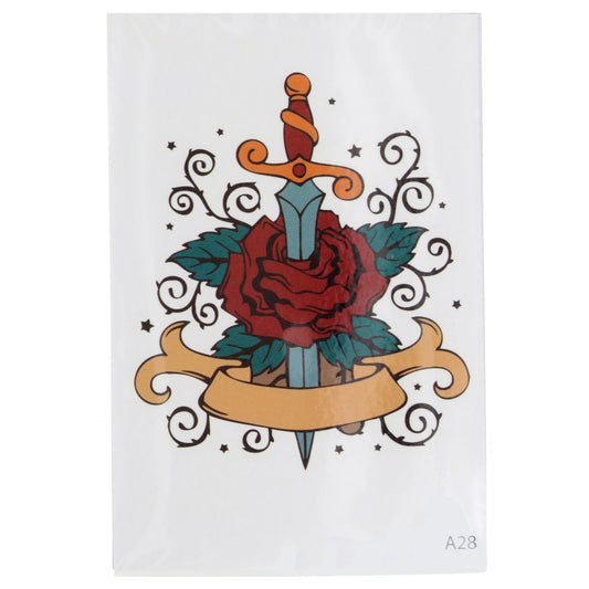 TATA28 - Temporary Tattoos-Dagger Rose