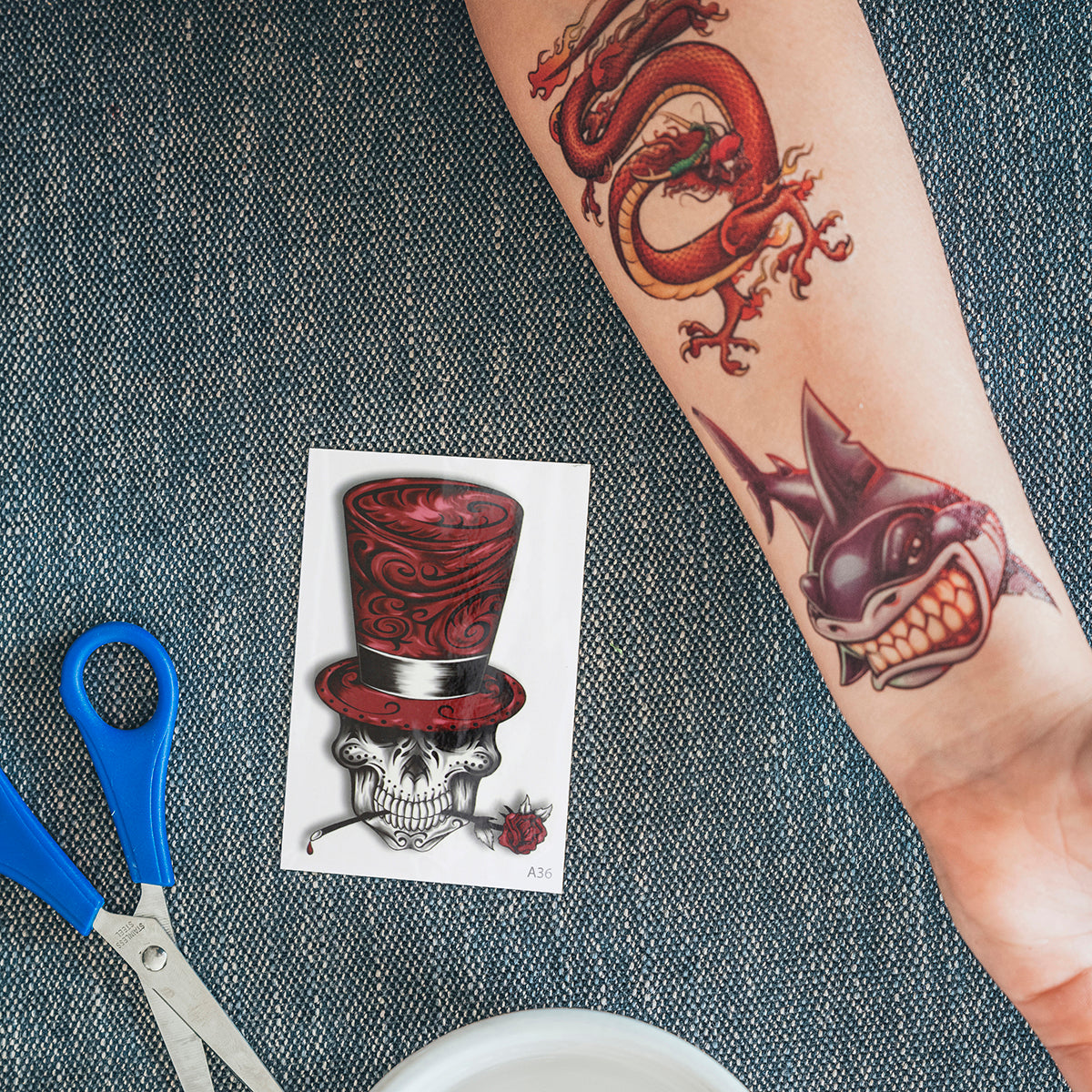 Temporary Tattoos-Skull Hat