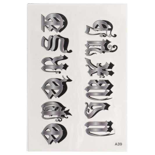 Temporary Tattoos-Alphabet O Z
