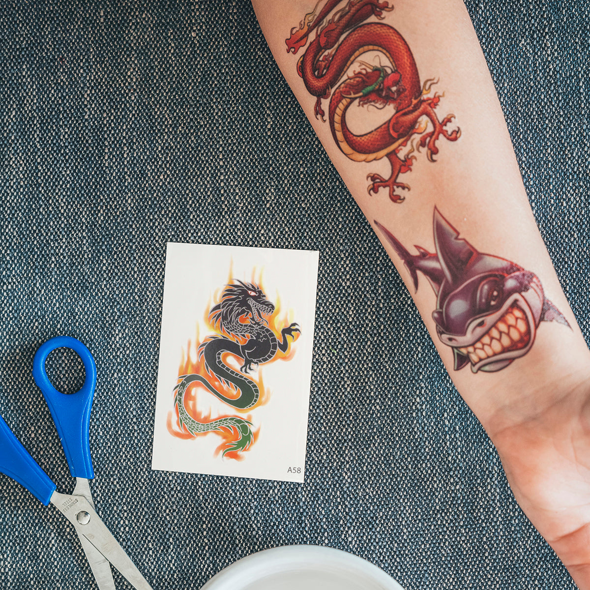 Temporary Tattoos-Black Dragon