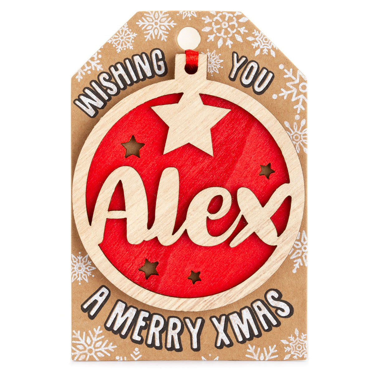 Personalised Wooden Tree Decoration-Alex