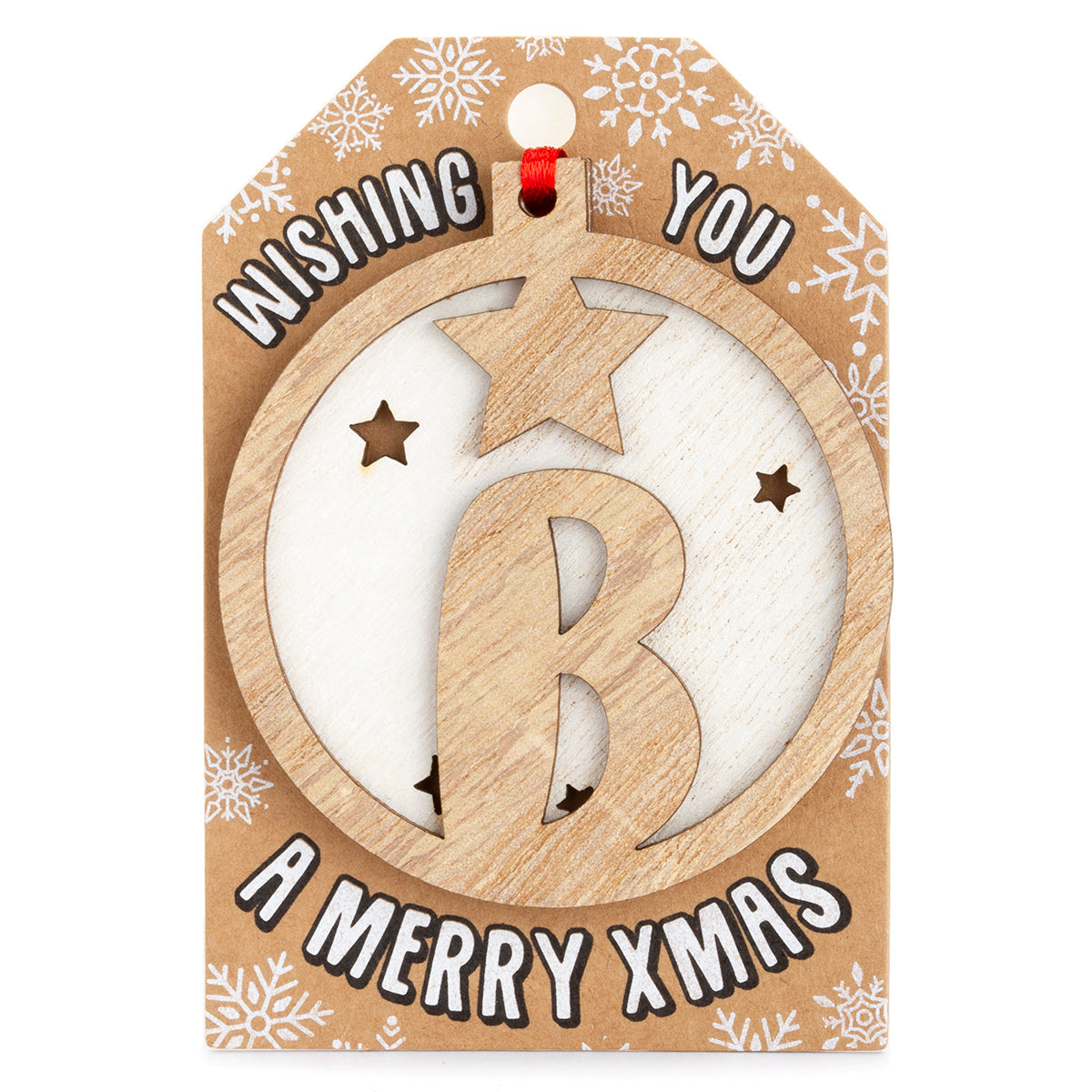 Personalised Wooden Tree Decoration-B