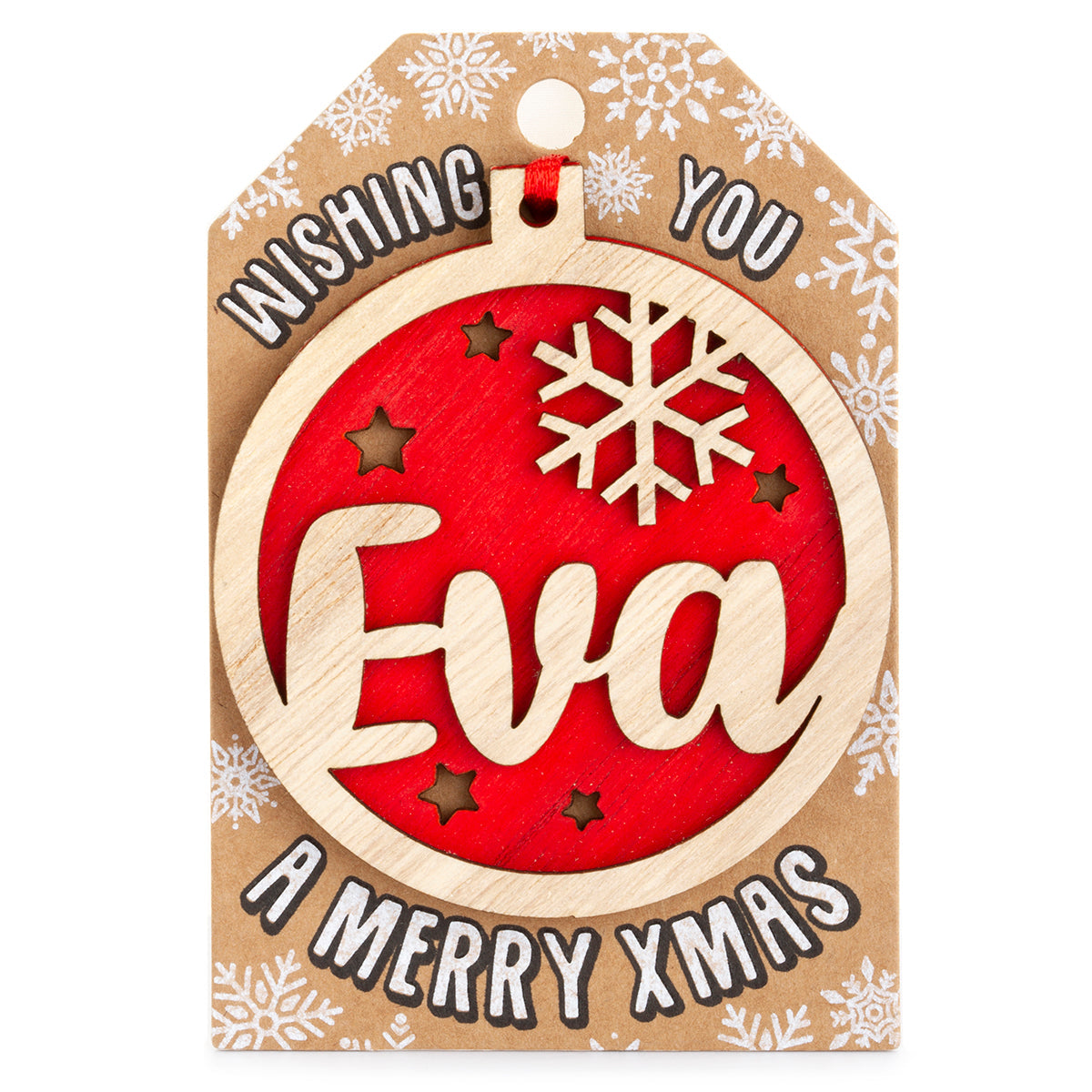 Personalised Wooden Tree Decoration-Eva