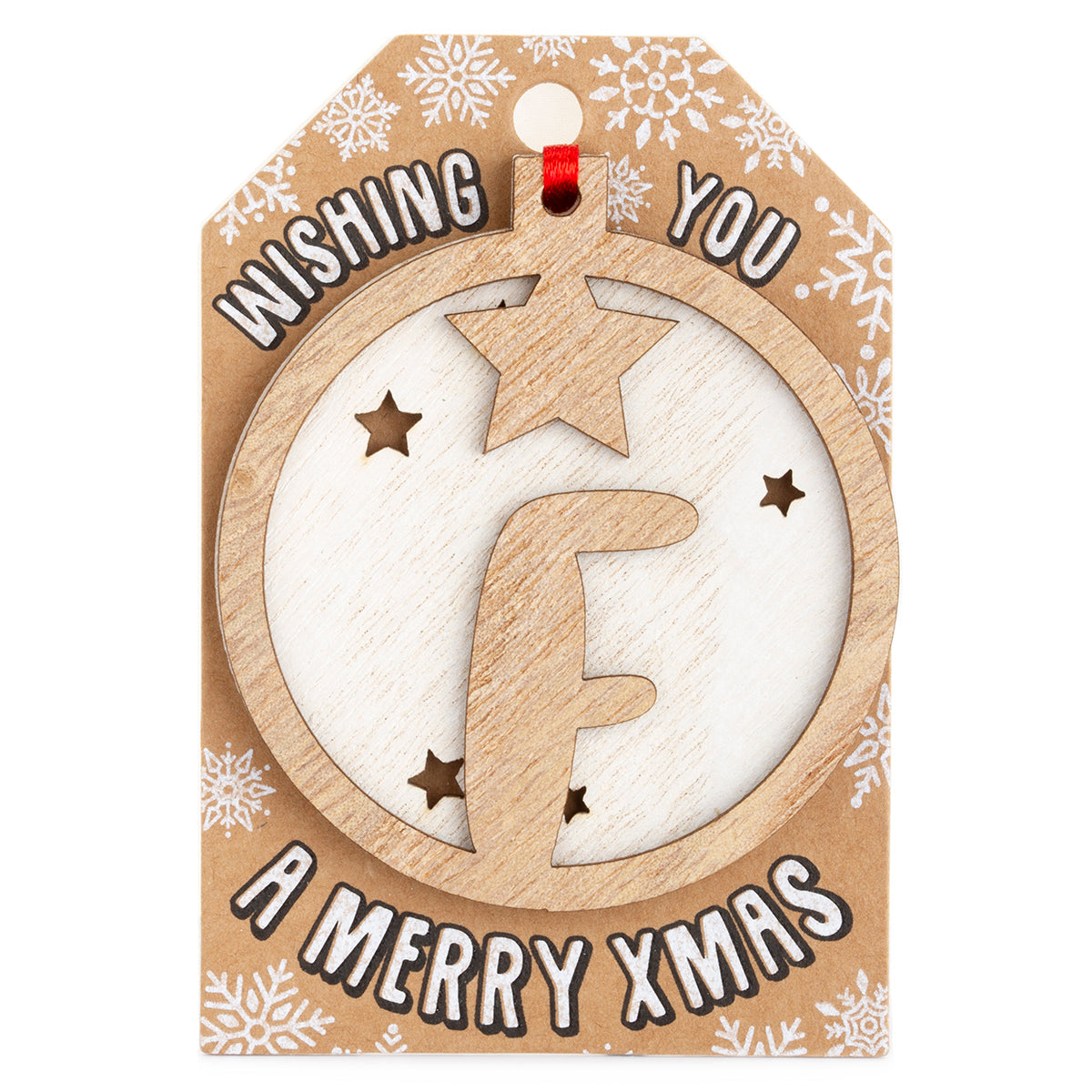 Personalised Wooden Tree Decoration-F