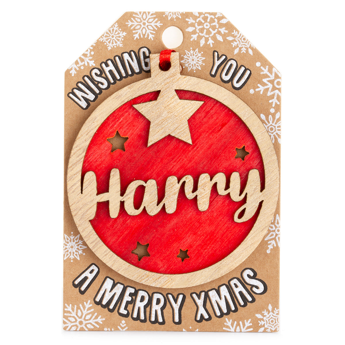 Personalised Wooden Tree Decoration-Harry