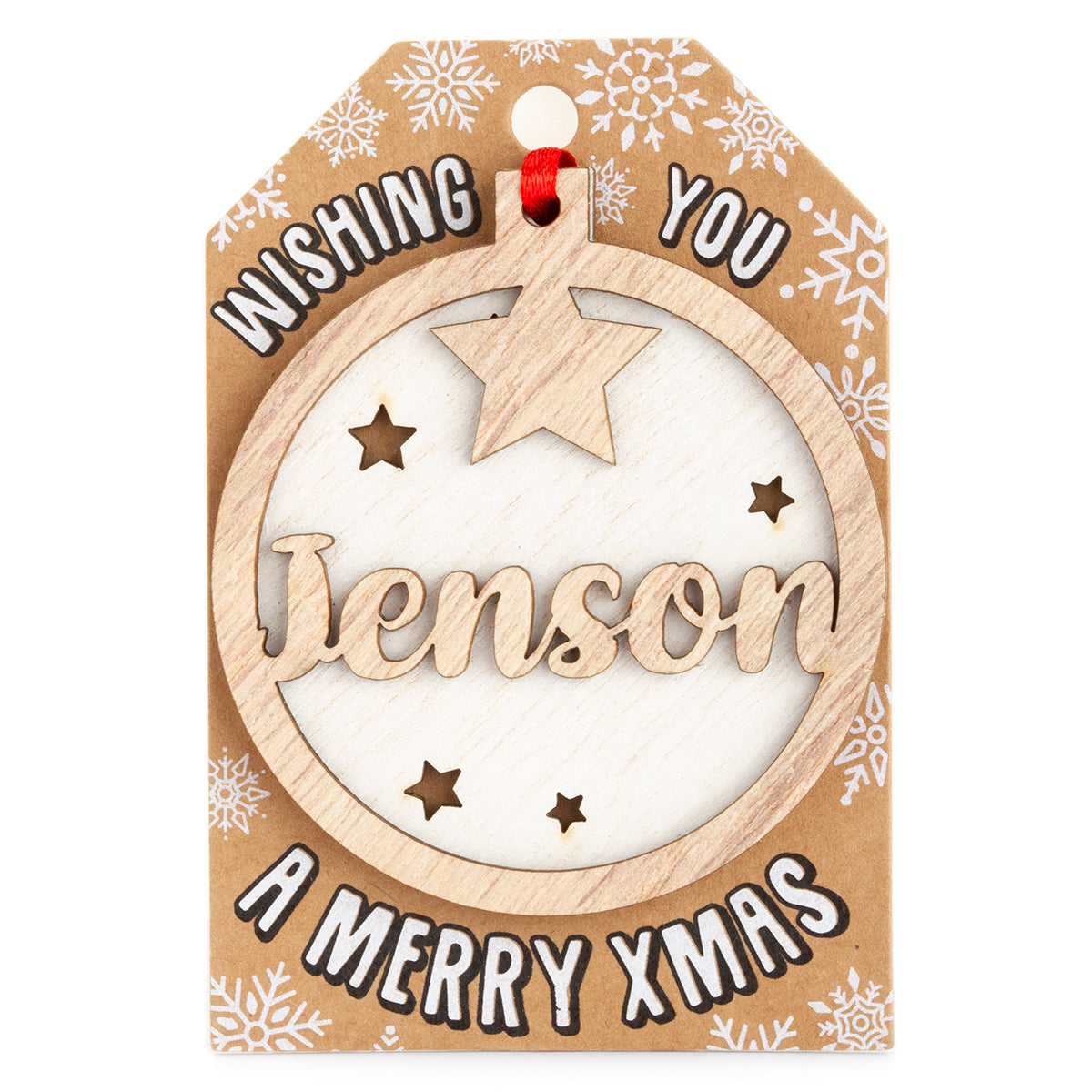 Personalised Wooden Tree Decoration-Jenson