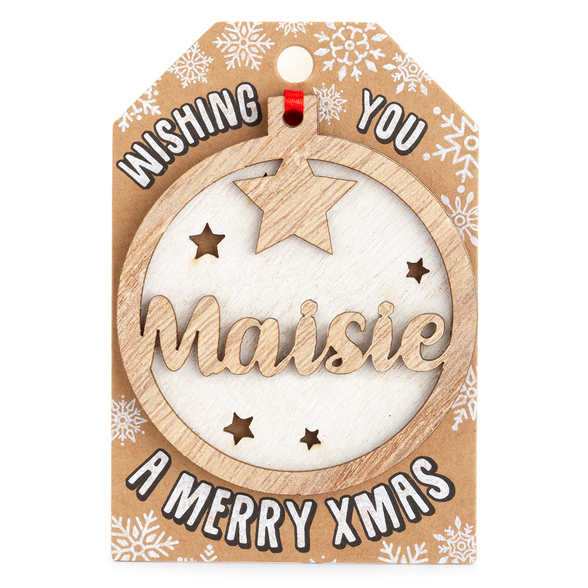 Personalised Wooden Tree Decoration-Maisie