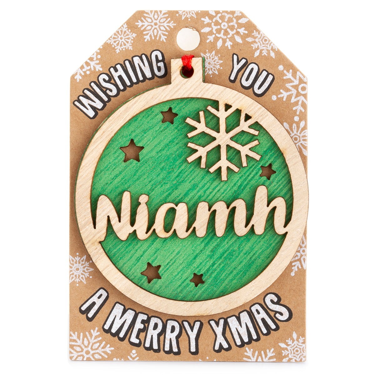 Personalised Wooden Tree Decoration-Niamh