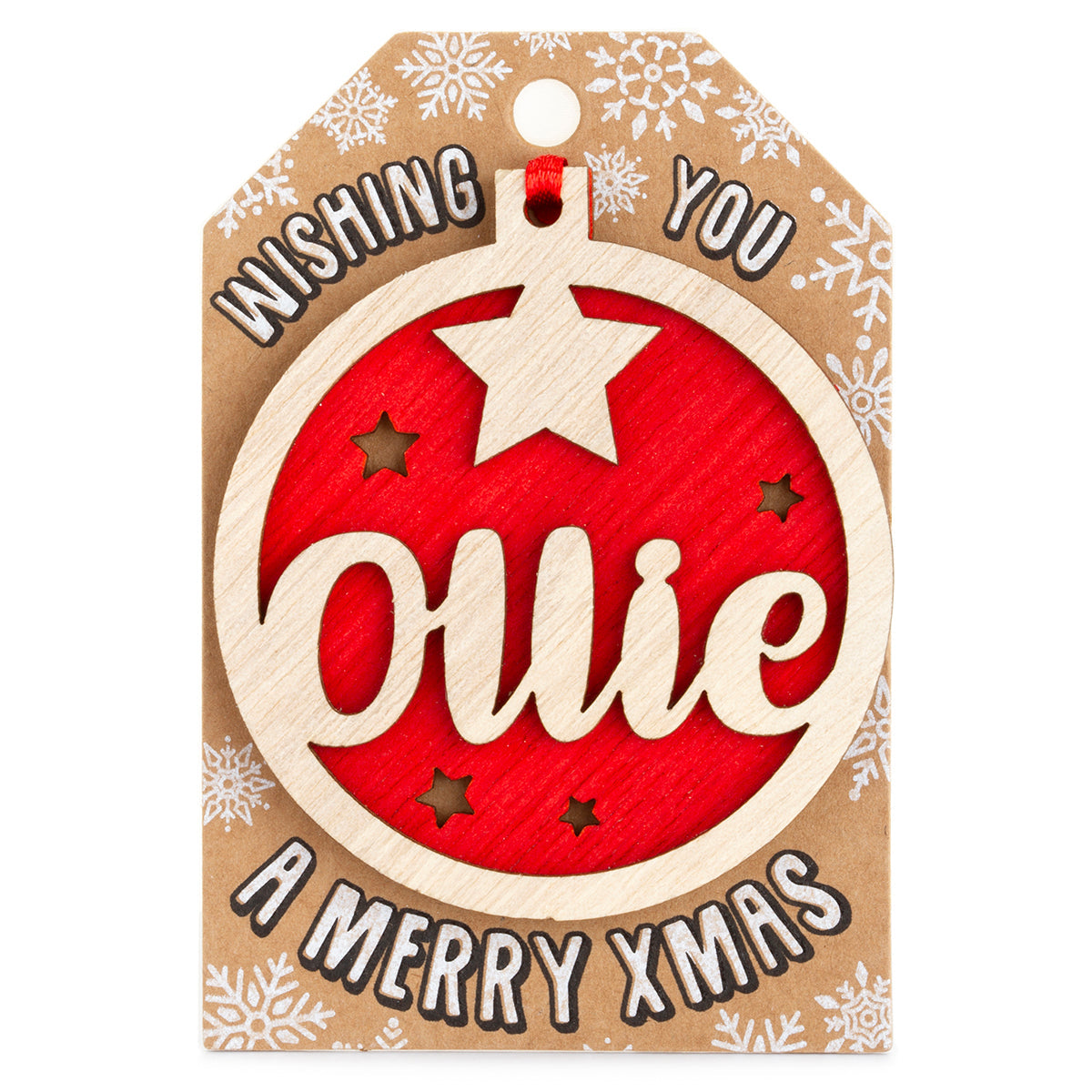 Personalised Wooden Tree Decoration-Ollie