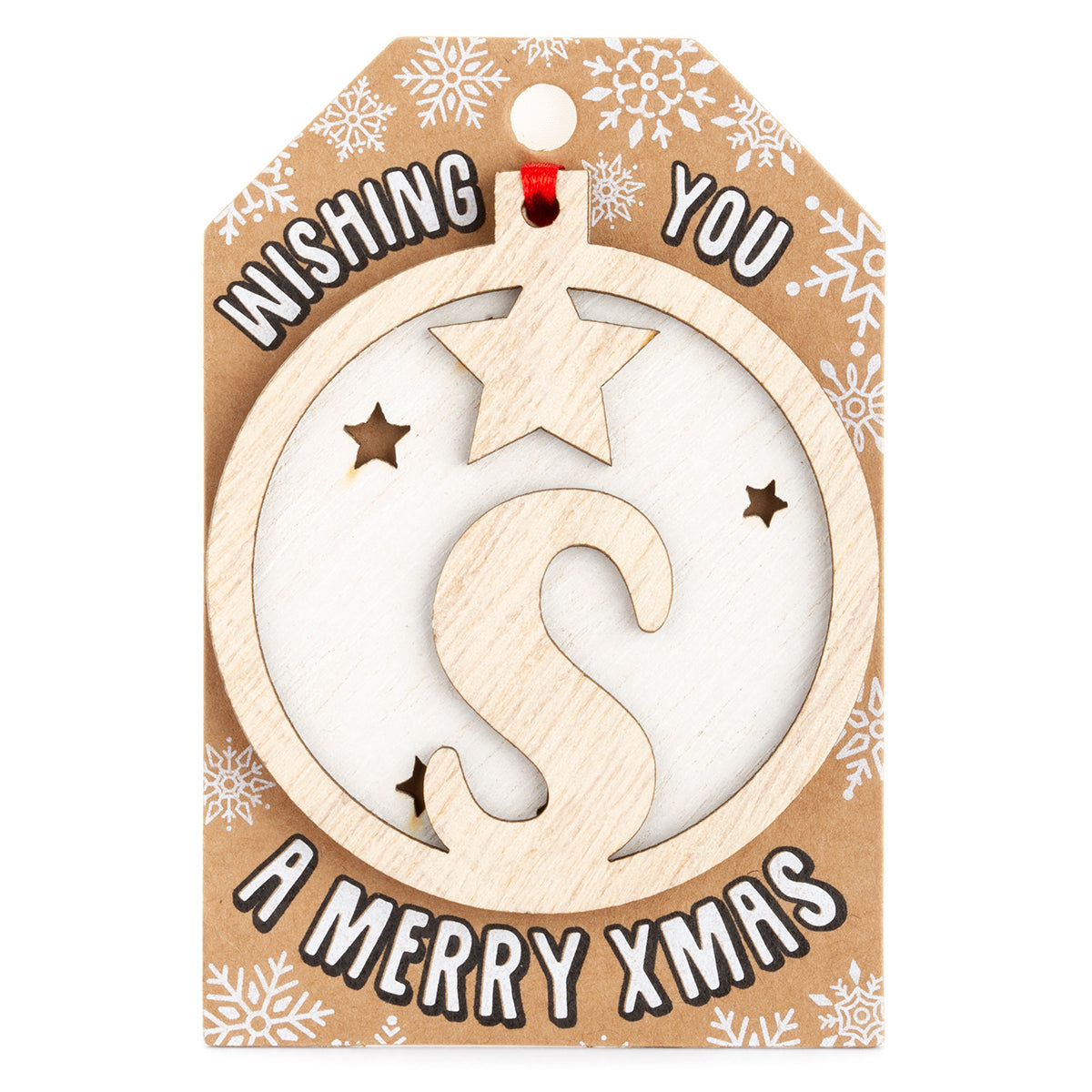 Personalised Wooden Tree Decoration-S