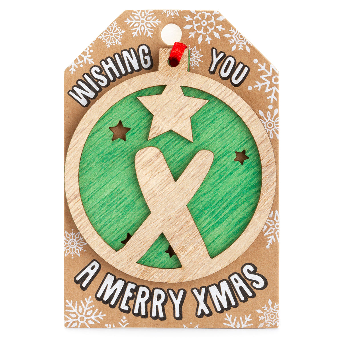 Personalised Wooden Tree Decoration-X