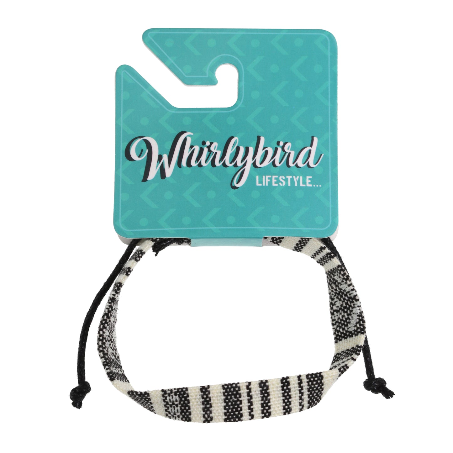 Whirlybird White And Black Patterned Cotton Lifestyle Bracelet