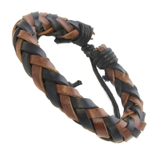 WBL12 - Whirlybird Brown And Black Braided Cylinder Lifestyle Bracelet
