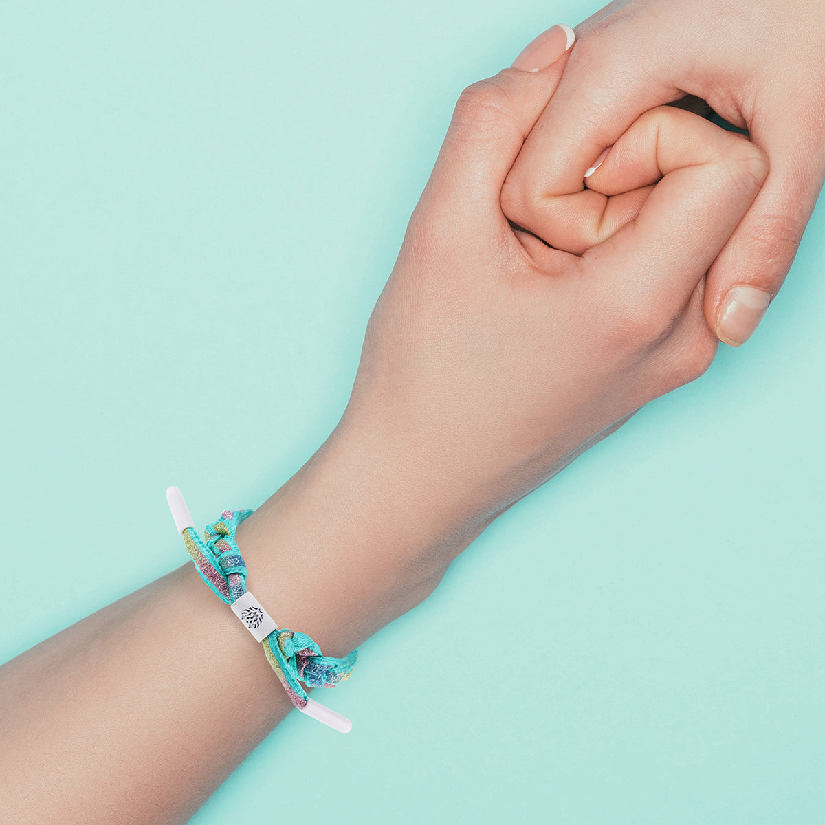 WBL48 - Whirlybird Chunky Turquoise And Glitter Ombre Braided Lifestyle Bracelet