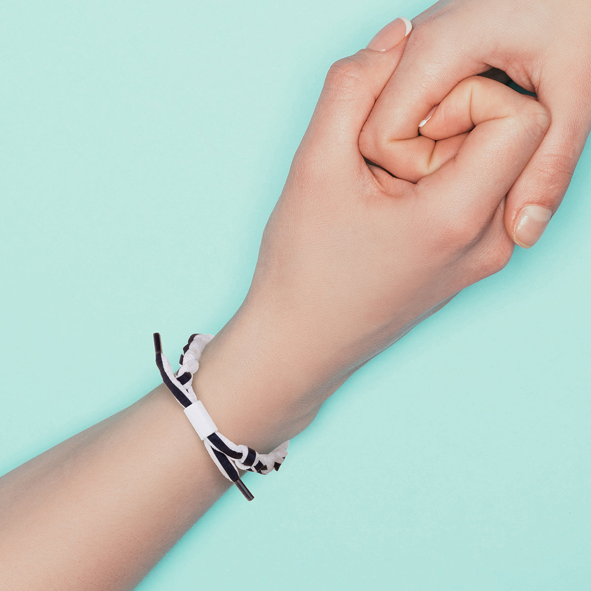 WBL66 - Whirlybird White And Navy Blue Braided Lifestyle Bracelet