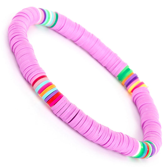 WBL86 - Whirlybird Lilac And Multicoloured Beaded Lifestyle Bracelet