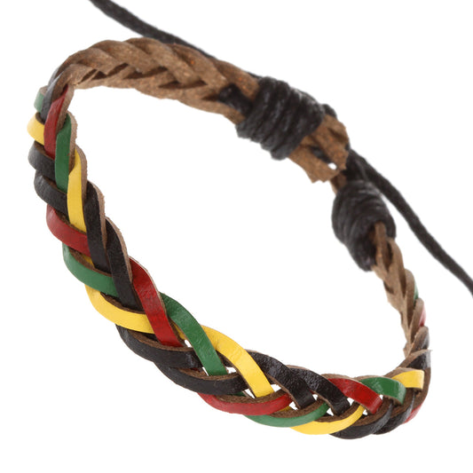 WBL97 - Whirlybird Black, Red, Yellow And Green Braided Lifestyle Bracelet