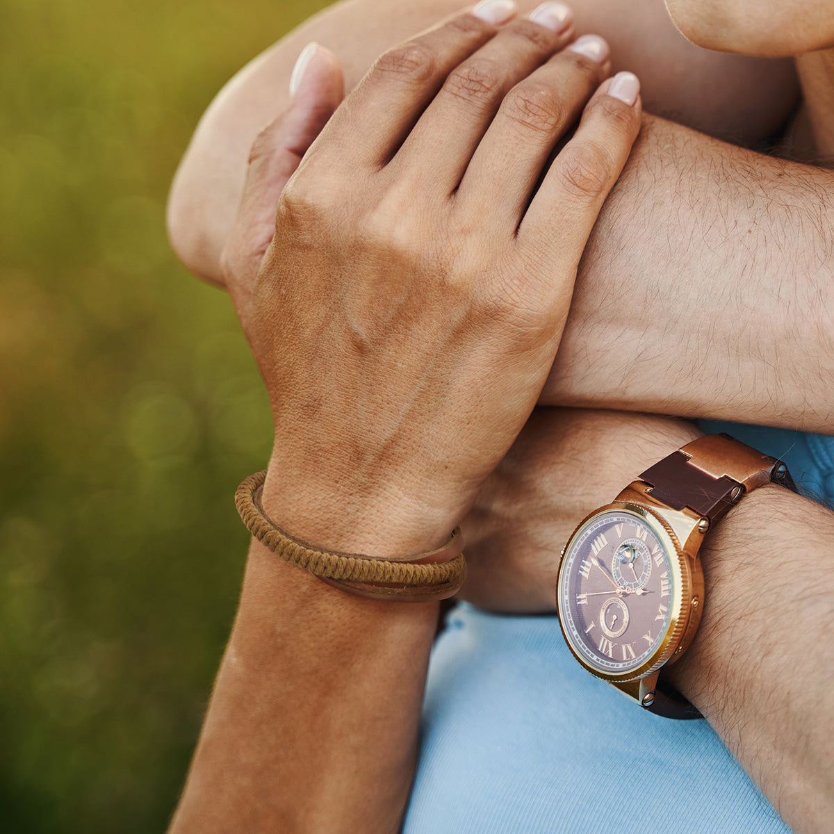 Whirlybird Brown Leather And Cotton Wrapped Lifestyle Bracelet