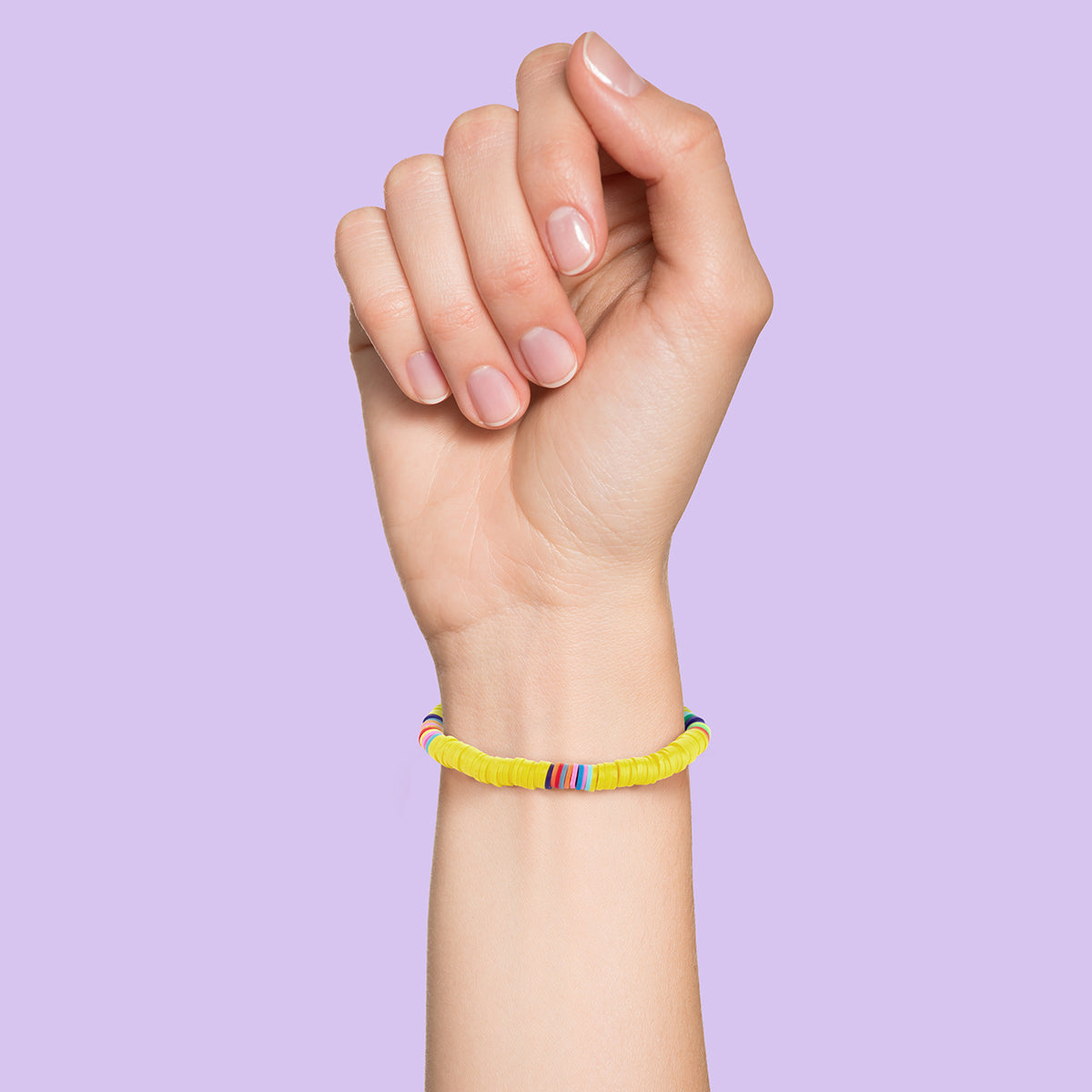 WBL103 - Whirlybird Yellow Lifestyle Bracelet With Multicoloured Beads