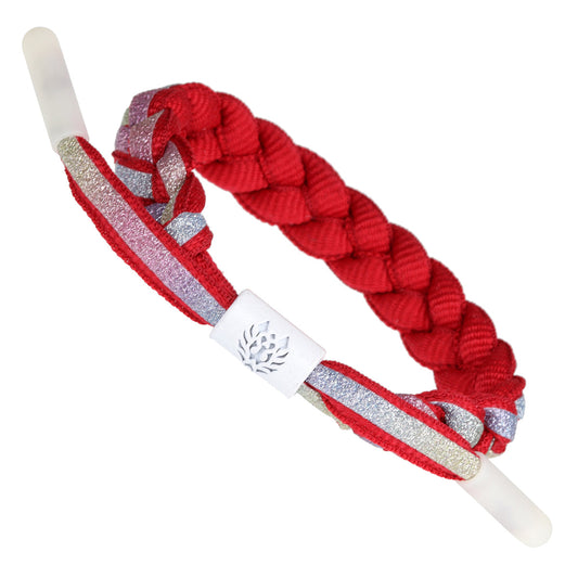 WBL116 - Whirlybird Red Braided Lifestyle Bracelet With A Glitter Ombre Strip