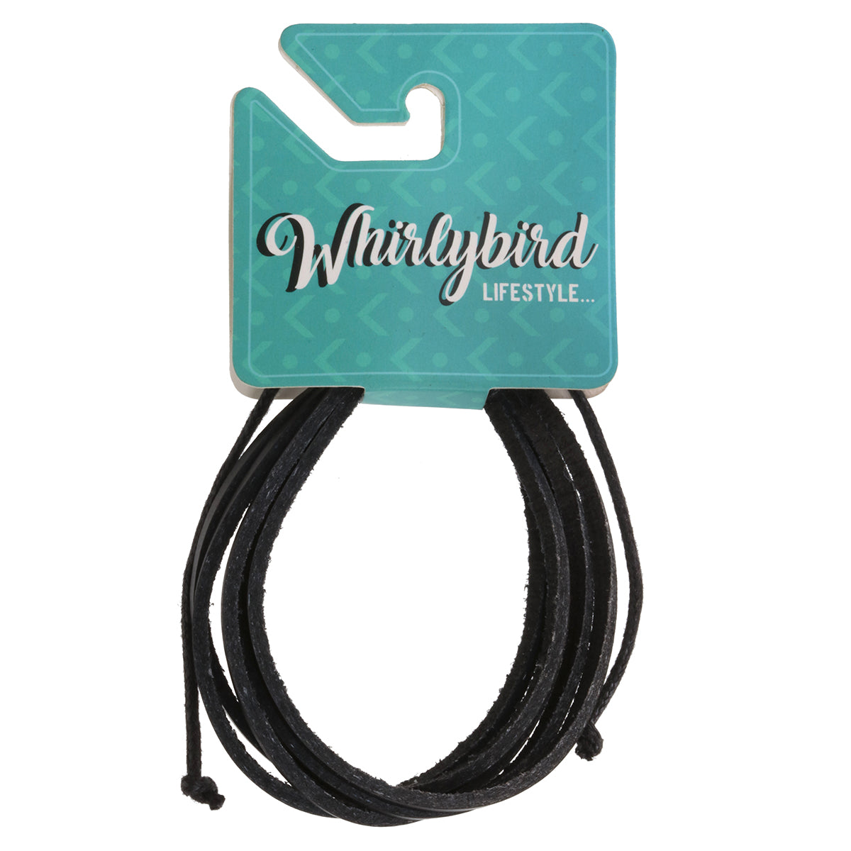 Mens Black Strapped Leather Whirlybird Bracelet