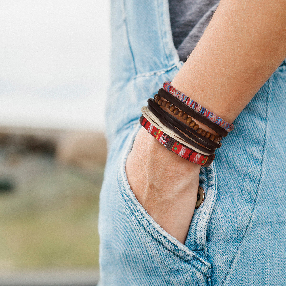 Mens Whirlybird Vibrant Multicoloured Stacker Bracelets