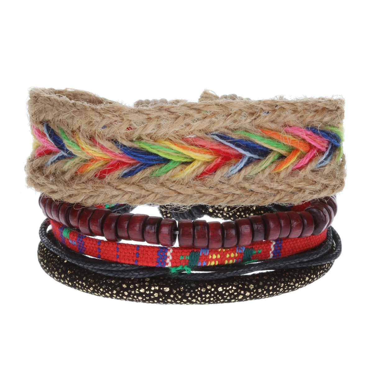 Mens Whirlybird Multicoloured Vibrant Stacker Bracelets