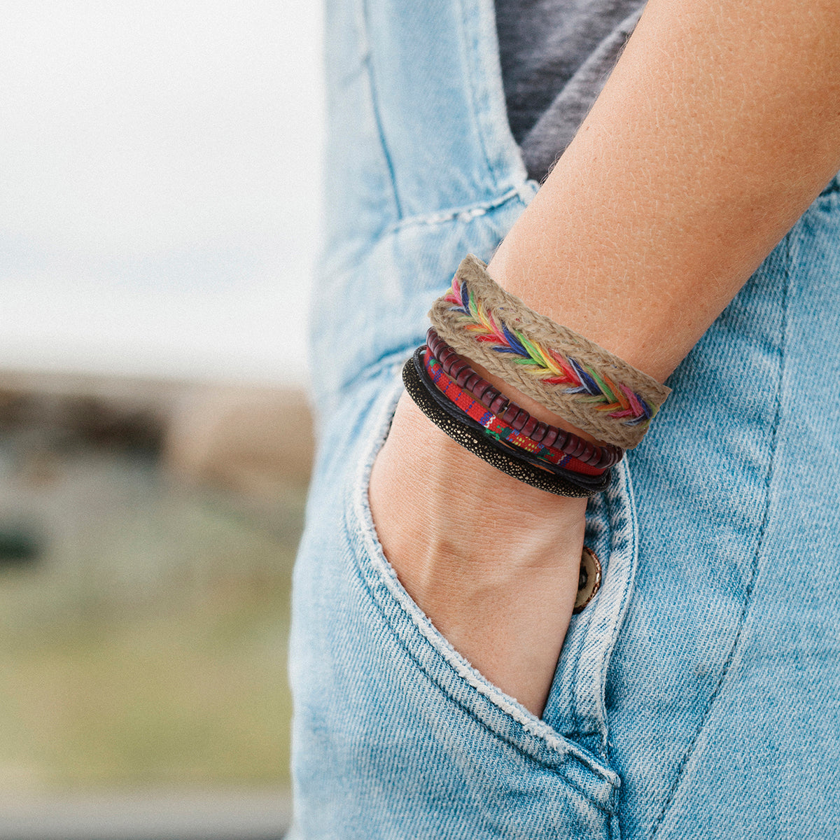 Mens Whirlybird Multicoloured Vibrant Stacker Bracelets