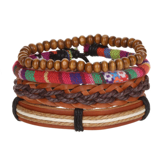WBST68 - Mens Whirlybird Vibrant Striped Stacker Bracelets