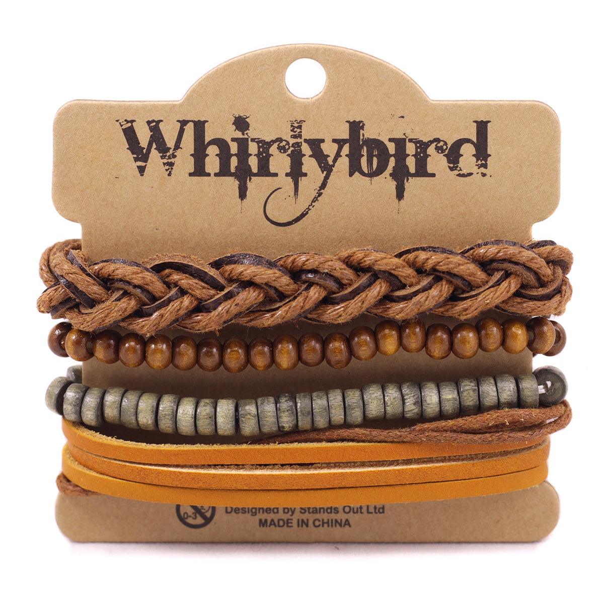 Mens Whirlybird Mustard Stranded Stacker Bracelets