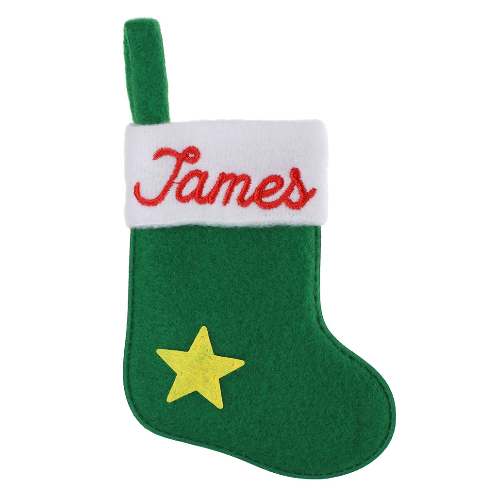 XS084 - Personalised Stocking Christmas Tree Decoration - James