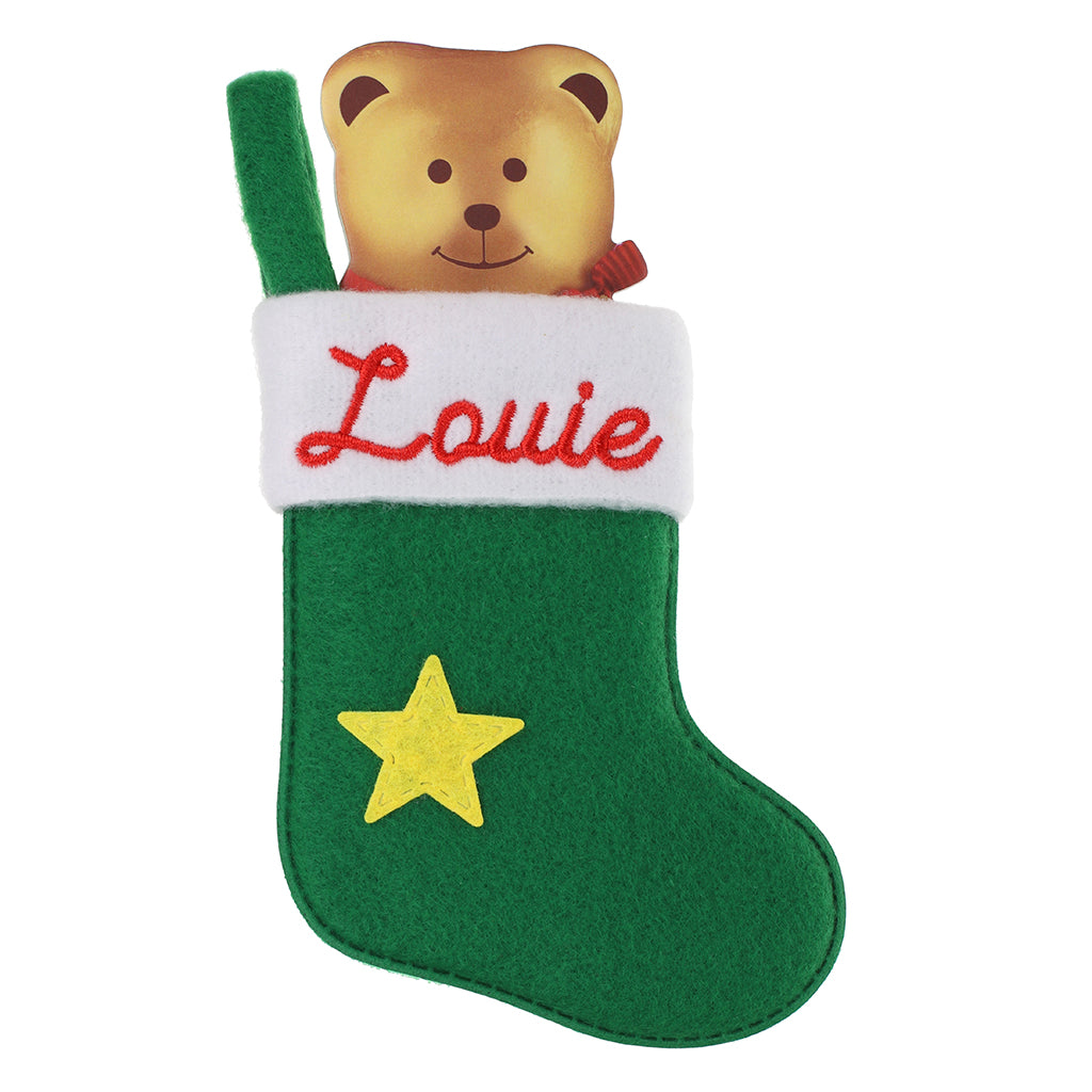 XS098 - Personalised Stocking Christmas Tree Decoration - Louie