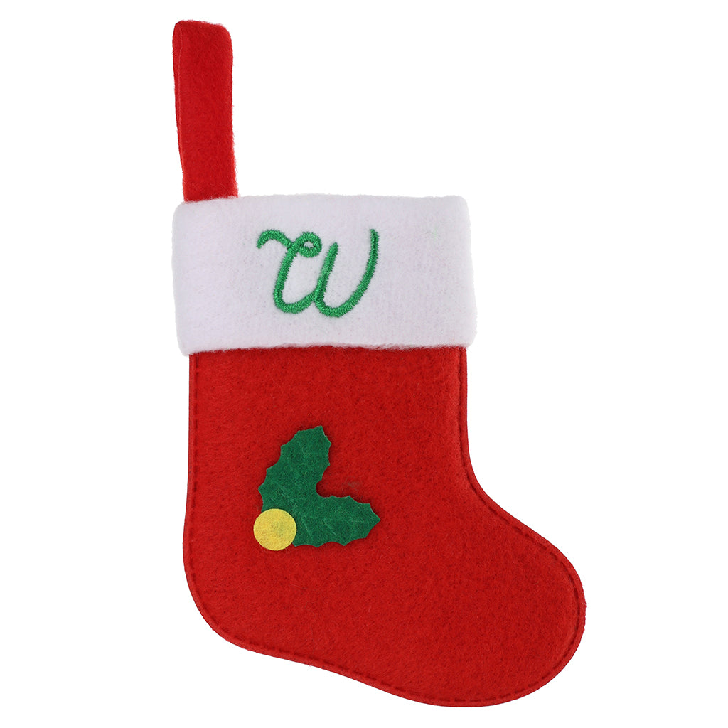XS140 - Personalised Stocking Christmas Tree Decoration - W