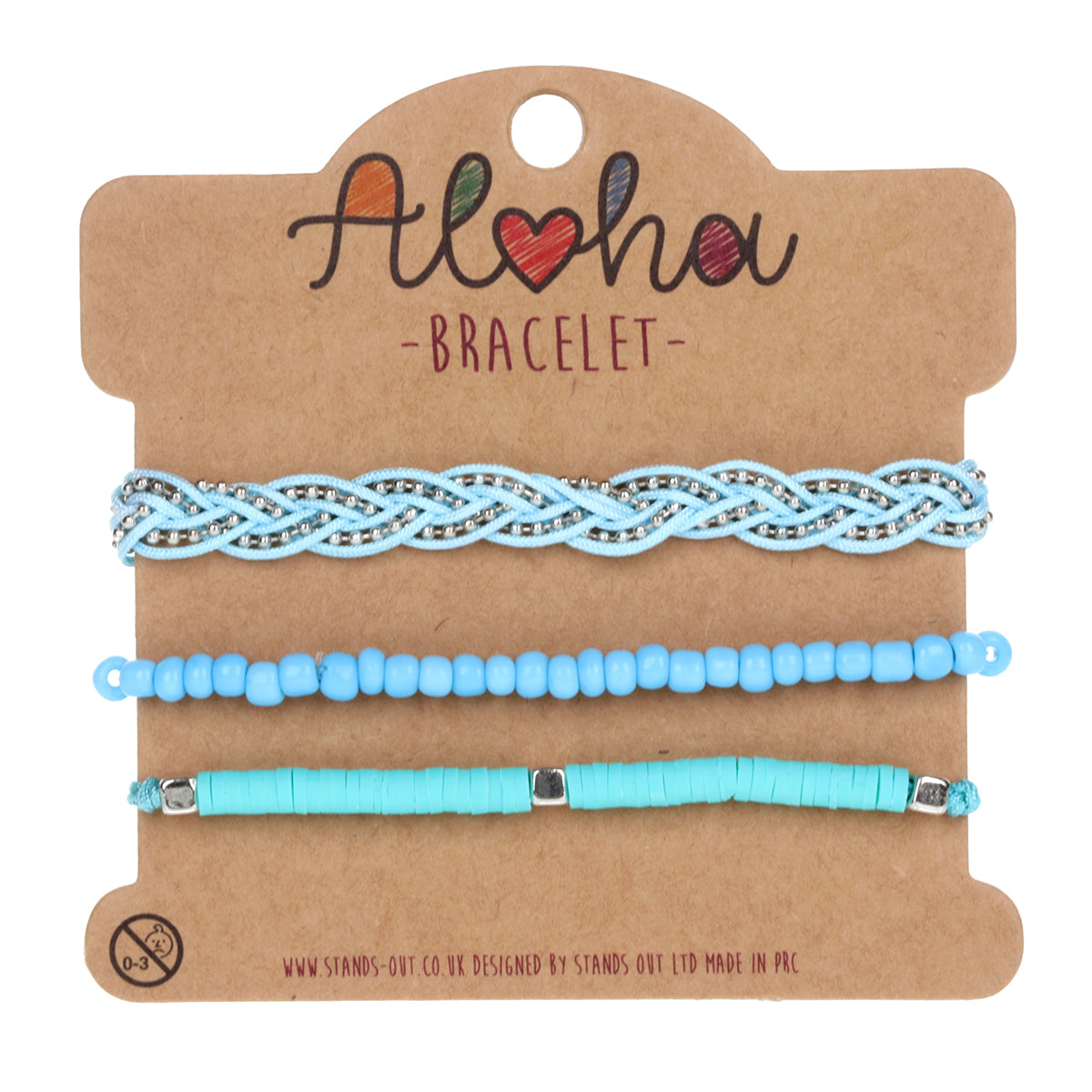 AL001 - Aloha Festival Multi Stack Bracelets - Sky Blue