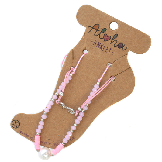 Aloha Summer Anklet Bracelet - Baby Pink