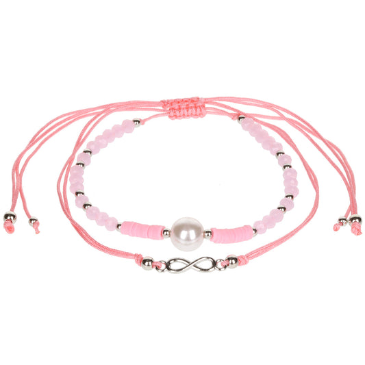 Aloha Summer Anklet Bracelet - Baby Pink