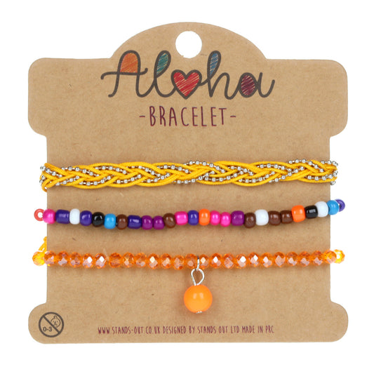 Aloha Festival Multi Stack Bracelets - Orange And Yellow